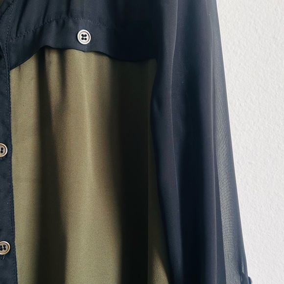 Vanity Black and Olive Button-Down Shirt - Picture 4 of 10